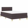 vidaXL Cama Box Spring LED con colch&oacute;n Marr&oacute;n Oscuro 120 x 200 cm tela