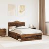 vidaXL Estructura de cama con cabecera Madera vieja 120 x 200 cm