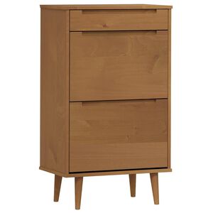 vidaXL Zapatero MOLDE madera maciza de pino marr&oacute;n 59,5x35x103 cm