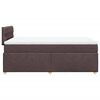 vidaXL Cama box spring con colch&oacute;n tela marr&oacute;n oscuro 120x190 cm