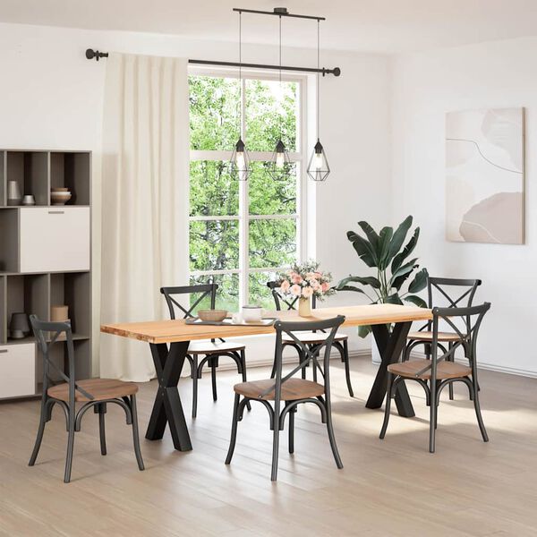 vidaXL Patas para mesa de comedor en forma de X (2 unidades), color negro, 50 x (72-73) cm, acero