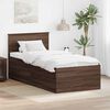 vidaXL Estructura de cama con cabecera Roble Marr&oacute;n 90 x 190 cm