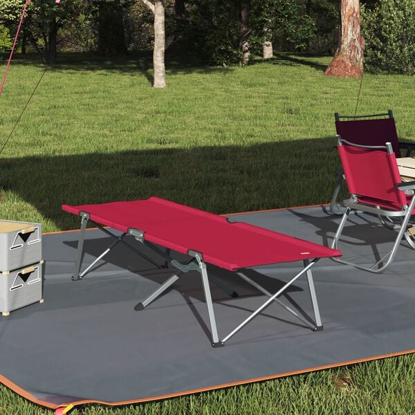 vidaXL Cama de Camping Plegable Rojo 62 x 194 x 42 cm Tela Oxford