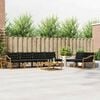 vidaXL Conjunto de sof&aacute;s de exterior con coj&iacute;n 7 pcs Natural y negro