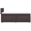 vidaXL Cama box spring con colch&oacute;n tela marr&oacute;n oscuro 90x200 cm