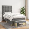 vidaXL Cama box spring con colch&oacute;n tela gris oscuro 90x200 cm