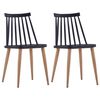 vidaXL Sillas de comedor 2 unidades pl&aacute;stico negro