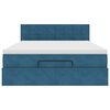 vidaXL Estructura de cama otomana con colch&oacute;n terciopelo azul oscuro