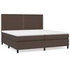 vidaXL Cama box spring con colch&oacute;n cuero sint&eacute;tico marr&oacute;n 200x200 cm