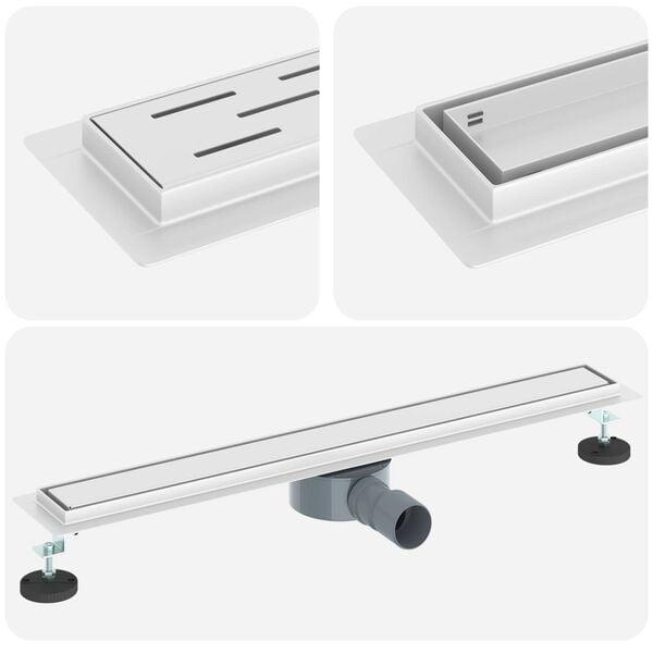 vidaXL Desag&uuml;e de ducha 2 en 1 con sif&oacute;n de 360&deg; Plateado 70 cm