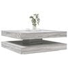vidaXL Mesa de centro giratoria 360 grados gris Sonoma 90x90x34,5 cm