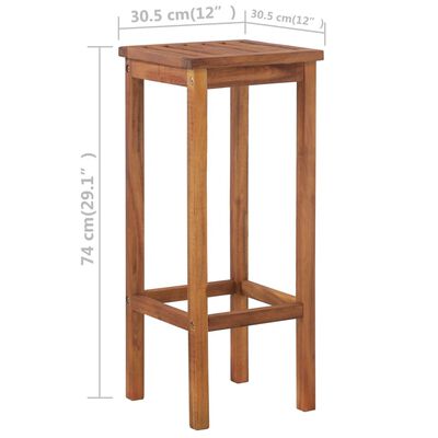vidaXL Set mesa de bar y sillas 3 piezas de madera de acacia maciza