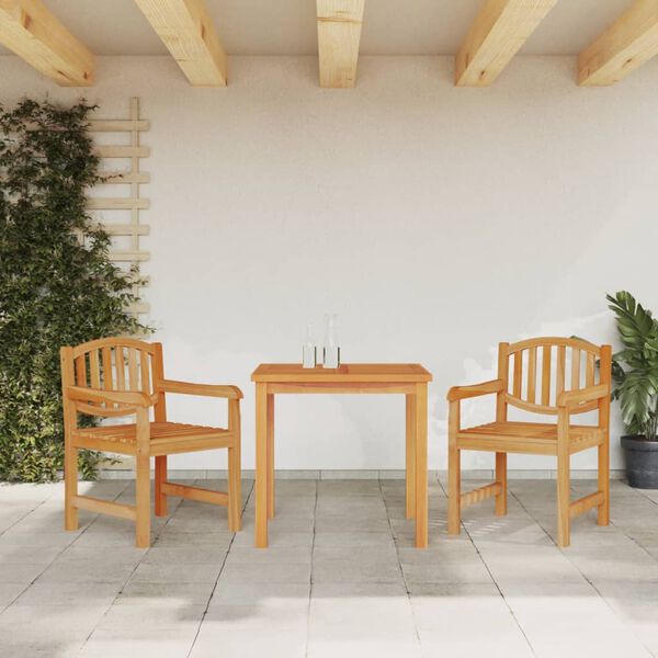 vidaXL Juego de comedor para jard&iacute;n 3 pzas madera maciza de teca