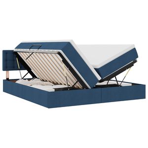 vidaXL Cama con almacenamiento Azul 180 x 200 cm Cuero sint&eacute;tico