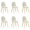 vidaXL Sillas de comedor 6 unidades terciopelo blanco crema
