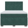 vidaXL Cama box spring con colch&oacute;n terciopelo verde oscuro 140x200 cm