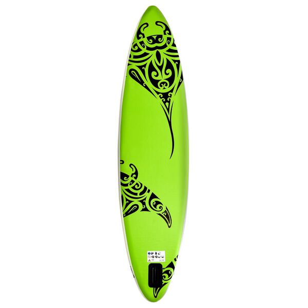 vidaXL Juego de tabla de paddle surf inflable verde 366x76x15 cm