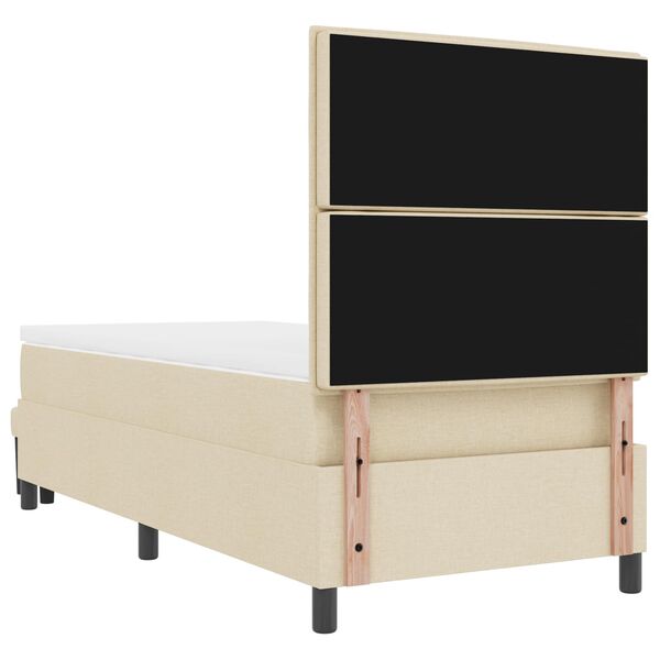 vidaXL Cama tipo Box Spring con colch&oacute;n Crema 80 x 200 cm tela