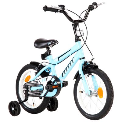 vidaXL Bicicleta infantil 14 pulgadas negro y azul