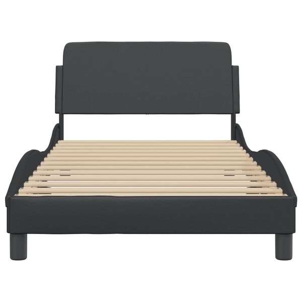 vidaXL Estructura de cama Dover cuero sint&eacute;tico negro 100x203 cm