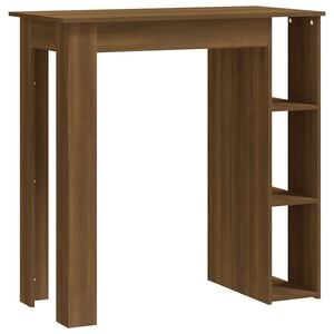 vidaXL Mesa alta con estante marr&oacute;n roble 102x50x103,5 cm