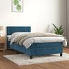 vidaXL Cama box spring con colch&oacute;n terciopelo azul oscuro 80x200 cm