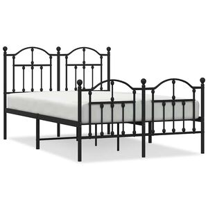 vidaXL Estructura cama sin colch&oacute;n con estribo metal negro 120x200 cm