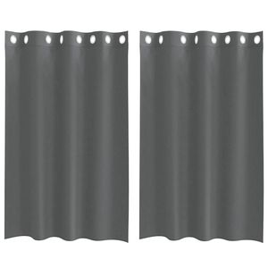 vidaXL Cortinas de gasa con ojales 2 uds gris oscuro 140x175 cm