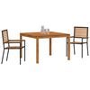 vidaXL Conjunto de Comedor de Jardín 3 pcs Negro Poliratán