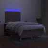 vidaXL Cama box spring con colch&oacute;n y LED tela gris taupe 120x190 cm