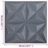 vidaXL Paneles de pared 48 pcs Origami Gris 50 x 50 cm Espuma XPS