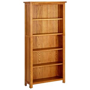vidaXL Estanter&iacute;a de 5 niveles de madera maciza de roble 70x22x140 cm