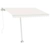 vidaXL Toldo manual retr&aacute;ctil con luz LED crema 300x250 cm