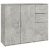 vidaXL Aparador de madera contrachapada gris hormigón 91x29,5x75 cm