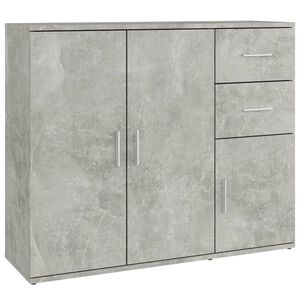 vidaXL Aparador de madera contrachapada gris hormig&oacute;n 91x29,5x75 cm