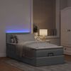 vidaXL Cama otomana con colchón y LED tela gris claro 90x200 cm