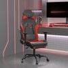 vidaXL Silla gaming con reposapiés cuero sintético negro rojo