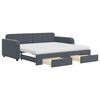 vidaXL Sof&aacute; cama nido con cajones terciopelo gris oscuro 90x190 cm
