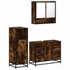vidaXL Set de muebles ba&ntilde;o 3 pzas madera contrachapada roble ahumado