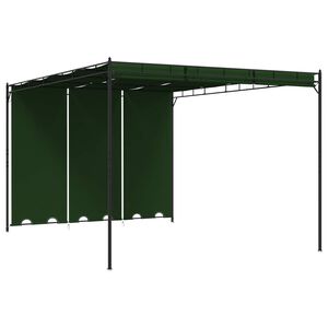 vidaXL Cenador 4 x 3 x 2,3 m Verde Poli&eacute;ster y Acero
