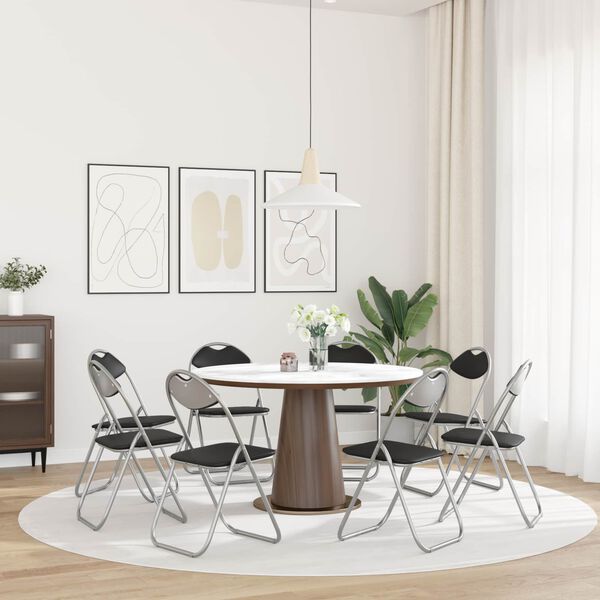 vidaXL Silla Plegable 8 pcs Negro y Gris 48 x 43,5 x 81 cm