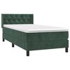 vidaXL Cama box spring con colch&oacute;n terciopelo verde oscuro 80x200 cm