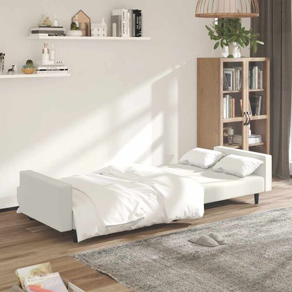 vidaXL Sof&aacute; cama de 2 plazas terciopelo color crema