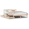 vidaXL Estructura de cama sin colch&oacute;n madera maciza de pino 135x190 cm