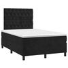 vidaXL Cama box spring con colch&oacute;n y LED terciopelo negro 120x190 cm