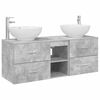 vidaXL Juego de muebles de ba&ntilde;o 3 uds. Gris Hormig&oacute;n