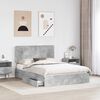 vidaXL Cama con almacenamiento con cabecera Gris Concreto 140 x 190 cm