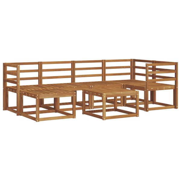 vidaXL Conjunto de sof&aacute;s de exterior 7 pcs Gris Natural y Claro