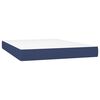 vidaXL Cama box spring colch&oacute;n y luces LED tela azul 140x190 cm