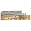 vidaXL Conjunto de sof&aacute;s de exterior 4 uds. Blanco y Gris Claro